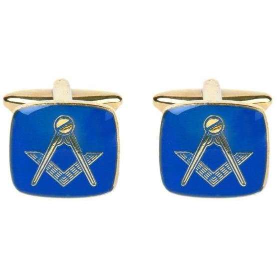 david van hagen Blue Masonic Enamel Square Cufflinks