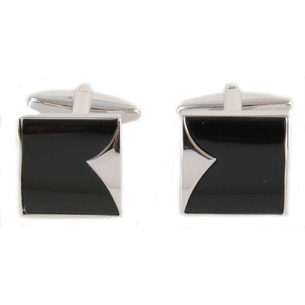 david van hagen Black Fish Tail Onyx Cufflinks