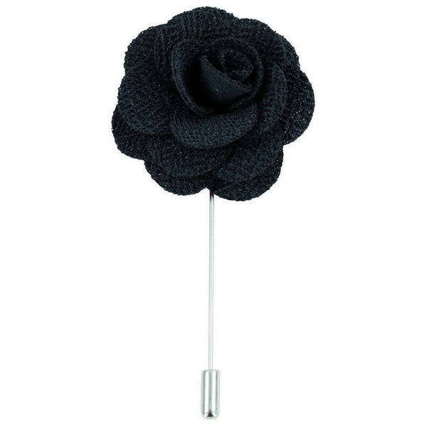david van hagen Black Flower Lapel Pin