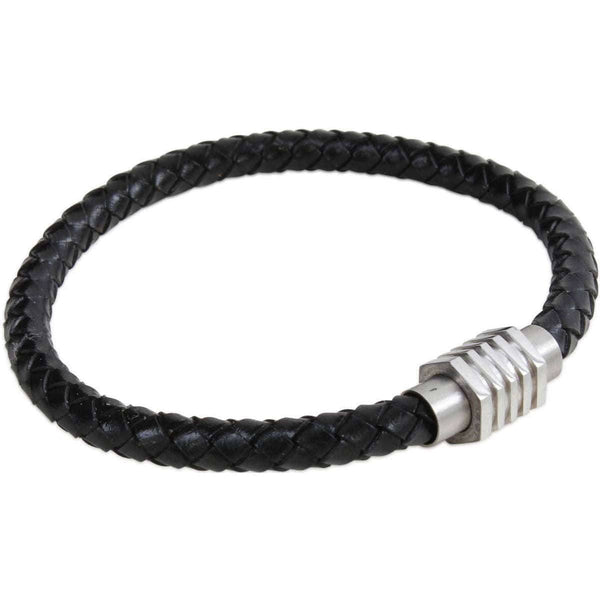 david van hagen Black Leather Bracelet