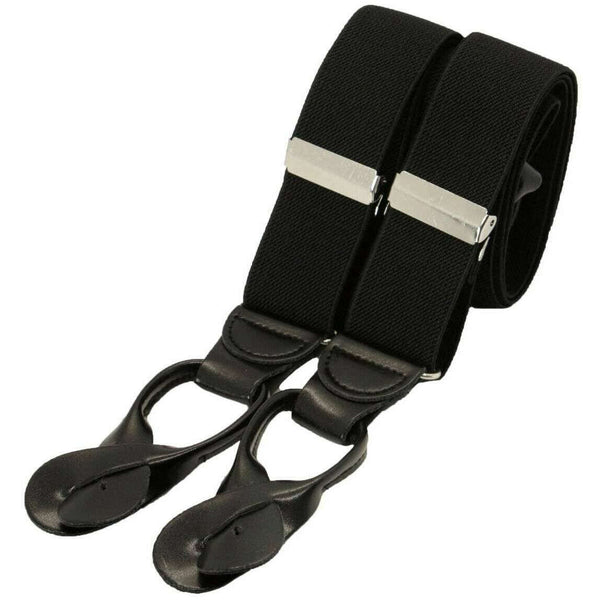 david van hagen Black Rolled Leather End Braces