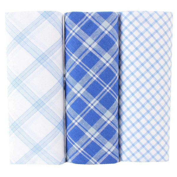 david van hagen Blue Checked 3 Pack Handkerchief