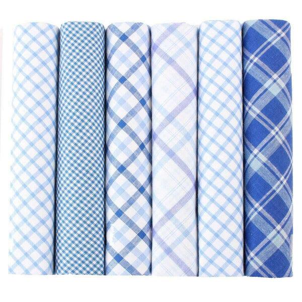 david van hagen Blue Checked 6 Pack Handkerchief