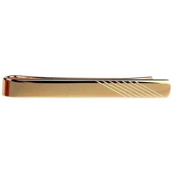 david van hagen Gold Diagonal Lined End Tie Slide