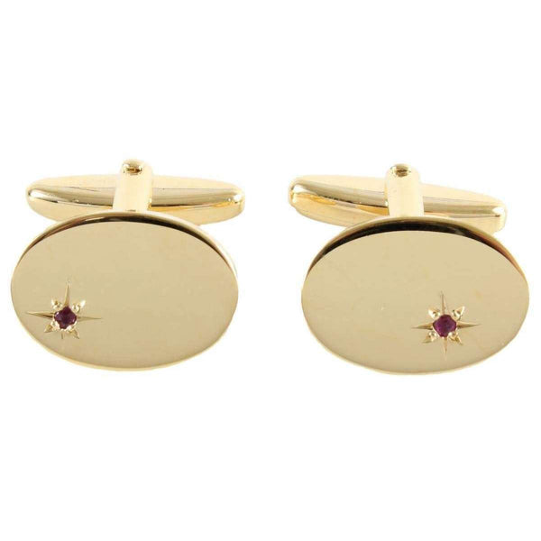 david van hagen Gold Oval Ruby Cufflinks