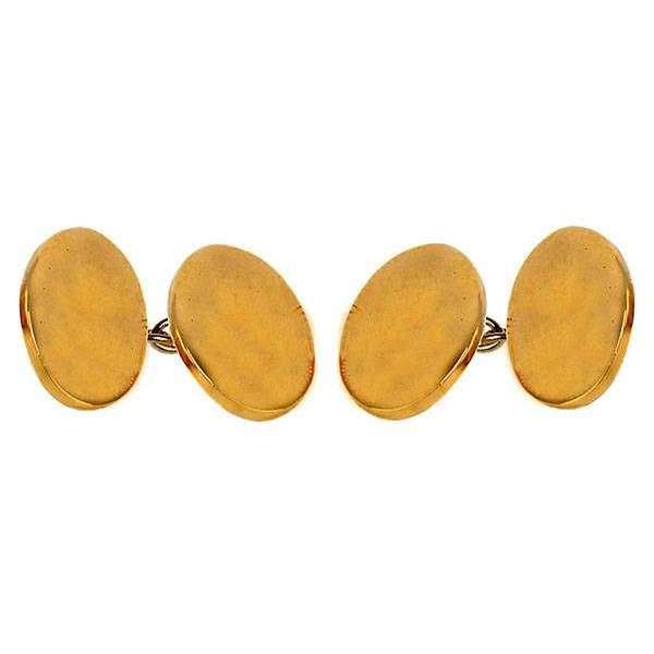 david van hagen Gold Plain Double Cufflinks