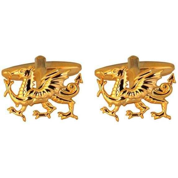 david van hagen Gold Welsh Dragon Cufflinks