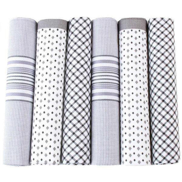 david van hagen Grey Checked 6 Pack Handkerchief