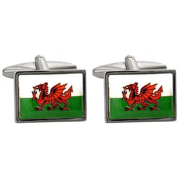 david van hagen Multi-colour Welsh Flag Cufflinks