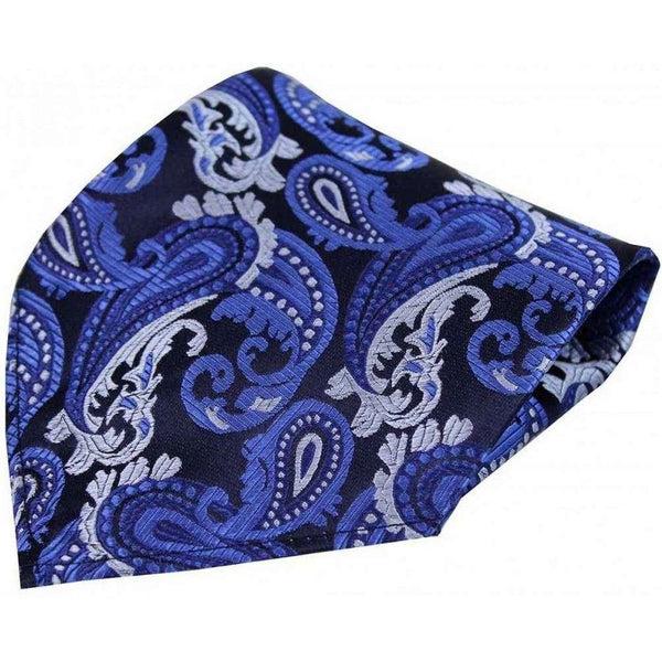 david van hagen Navy Paisley Silk Handkerchief