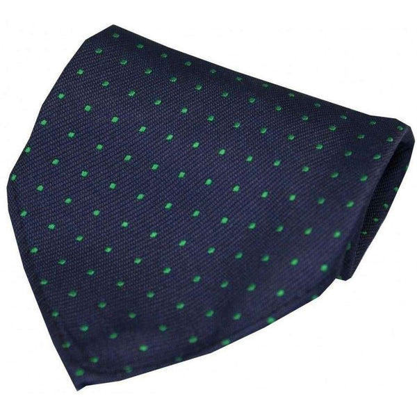 david van hagen Navy Pin Dot Silk Handkerchief