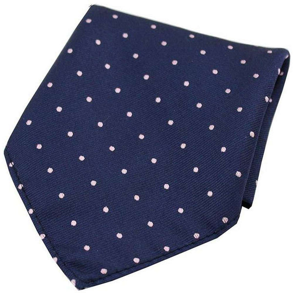 david van hagen Navy Pin Dot Silk Pocket Square