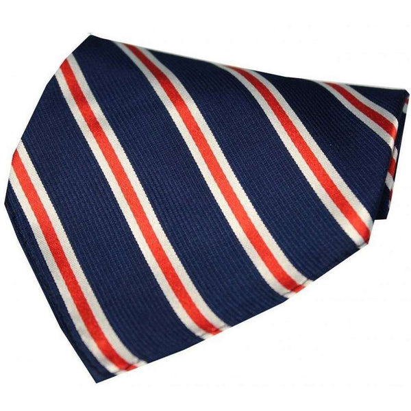 david van hagen Navy Striped Silk Handkerchief