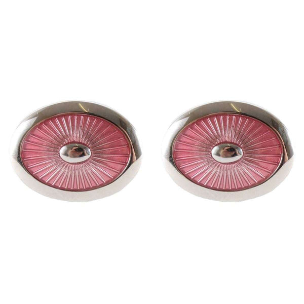 david van hagen Pink Oval Enamel Cufflinks