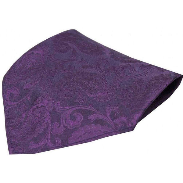 david van hagen Purple Paisley Silk Pocket Square