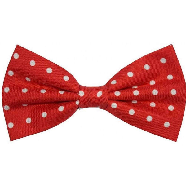 david van hagen Red Polka Dot Silk Bow Tie