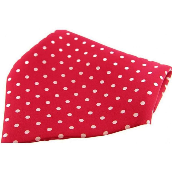 david van hagen Red Polka Dot Silk Pocket Square
