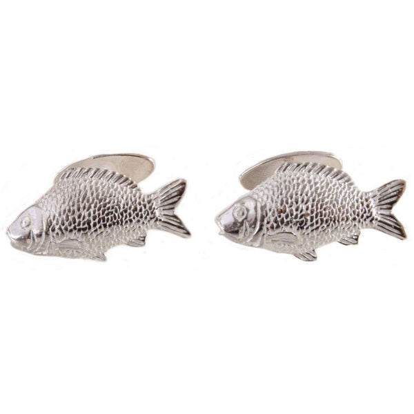 david van hagen Silver Carp Fish Cufflinks