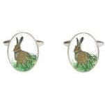 david van hagen Silver Hare Image Cufflinks
