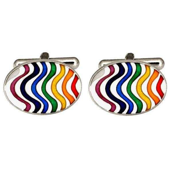 david van hagen Silver Rainbow Wave Cufflinks