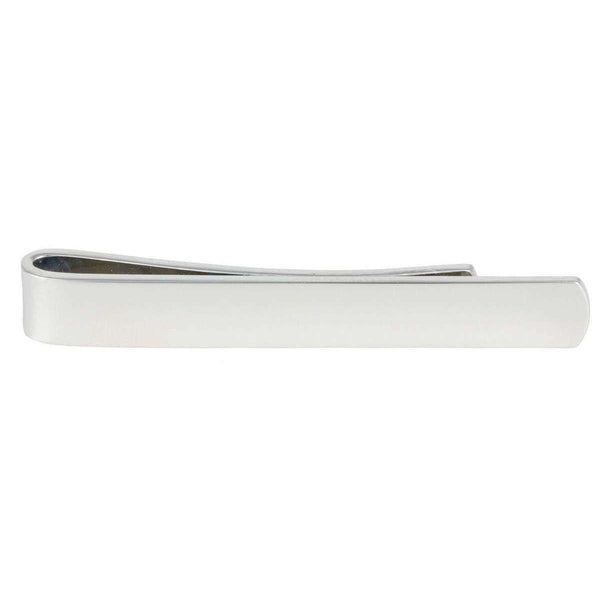 david van hagen Silver Skinny Plain Tie Slide