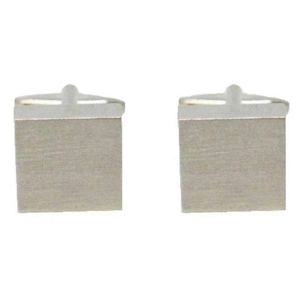 david van hagen Silver Square Brushed Cufflinks