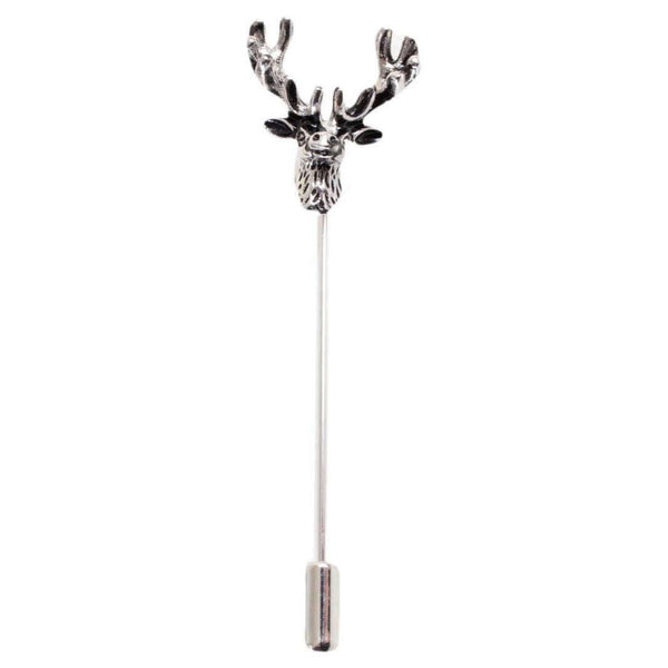 david van hagen Silver Stag Head Lapel Pin