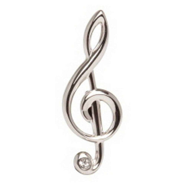 david van hagen Silver Treble Clef Crystal Tie Tac
