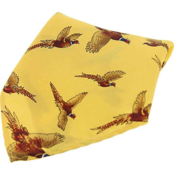 david van hagen Gold Flying Pheasant Country Silk Pocket Square