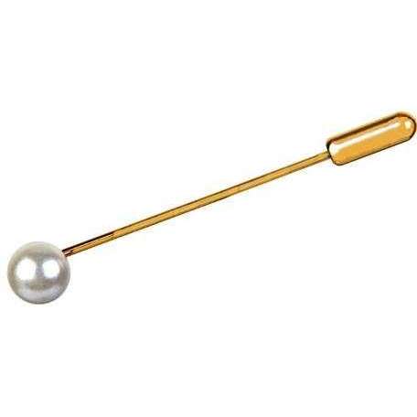 david van hagen Gold Gold Plated Synthetic Pearl Cravat Pin