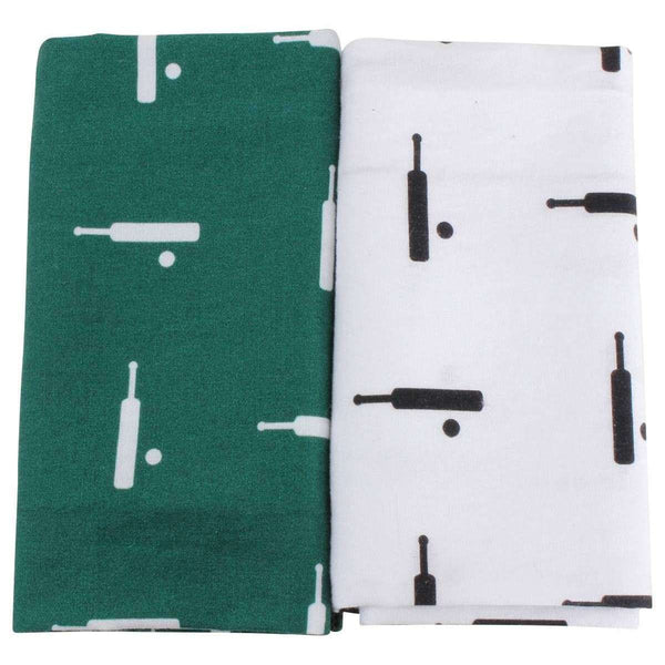 david van hagen Green Cricket Bat and Ball Handkerchief Set