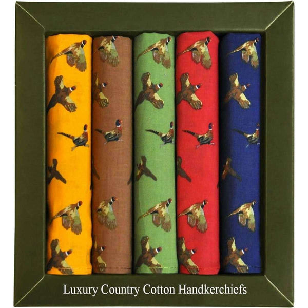 david van hagen Multi-colour Country Pheasant 5 Pack Handkerchiefs
