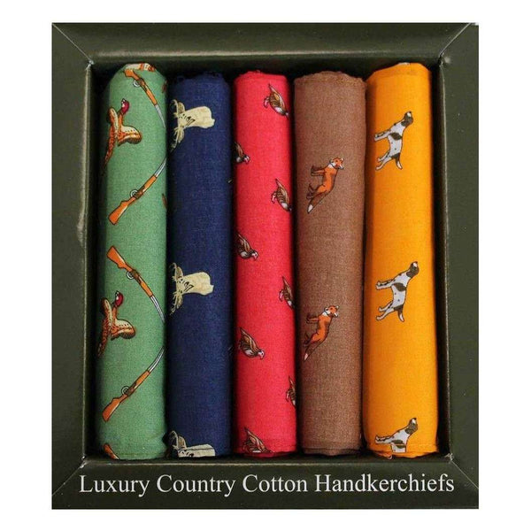 david van hagen Multi-colour Country Themed Pack of Five Handkerchiefs
