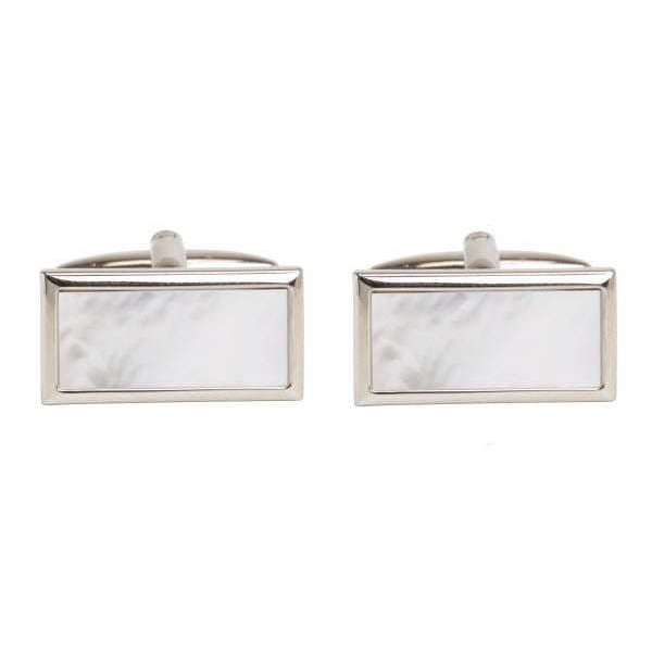 david van hagen Pearl Mother of Pearl Wide Rectangle Cufflinks