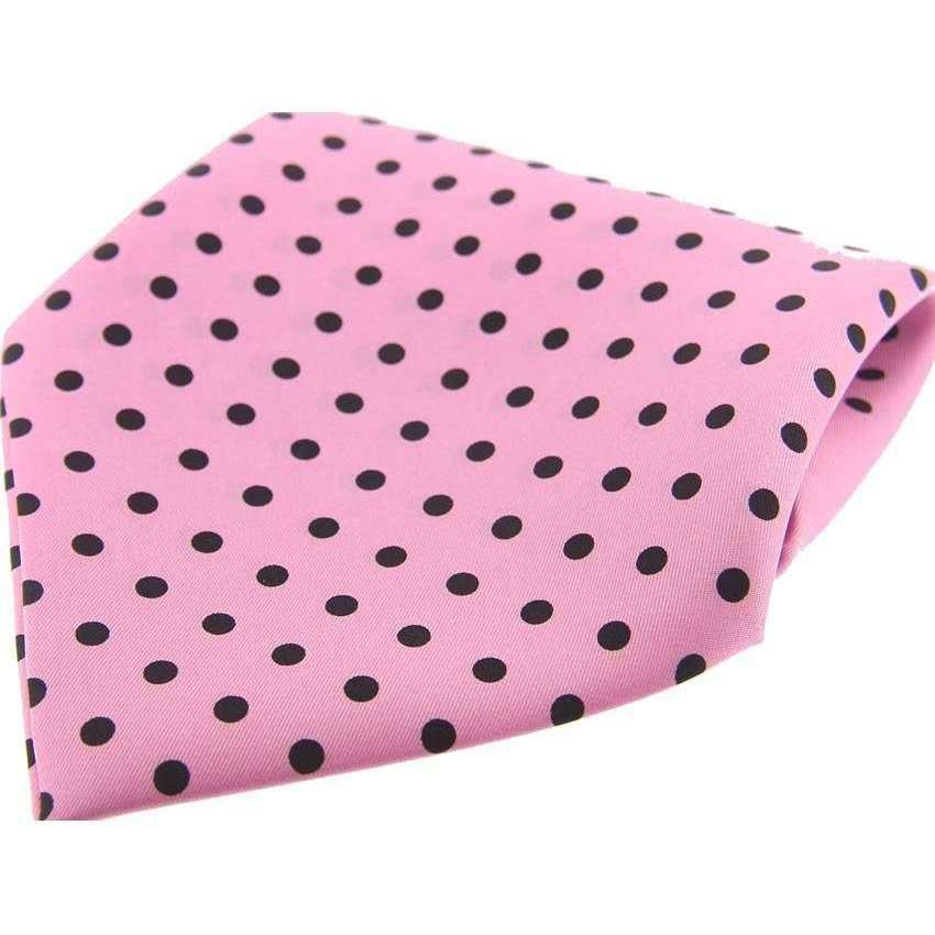david van hagen Pink Polka Dot Silk Twill Pocket Square