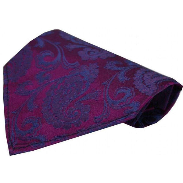 david van hagen Purple Luxury Paisley Silk Handkerchief