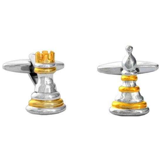 david van hagen Silver Chess Pawn and Rook Cufflinks