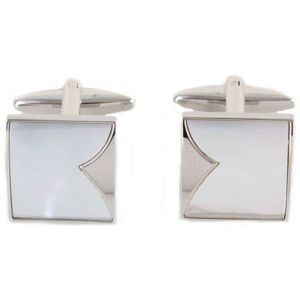 david van hagen Silver Fish Tail Mother of Pearl Cufflinks