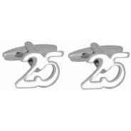 david van hagen Silver Number 25 Celebration Cufflinks
