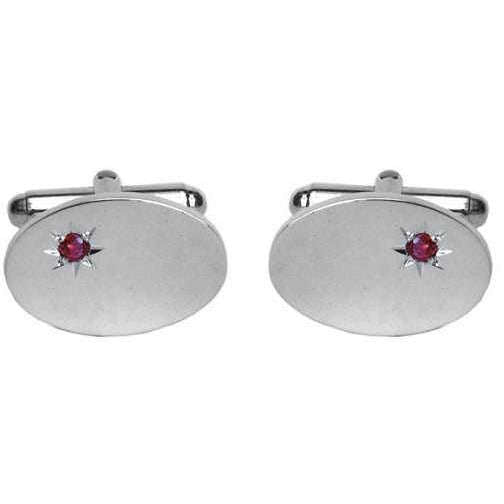 david van hagen Silver Sterling Silver Ruby Set Cufflinks