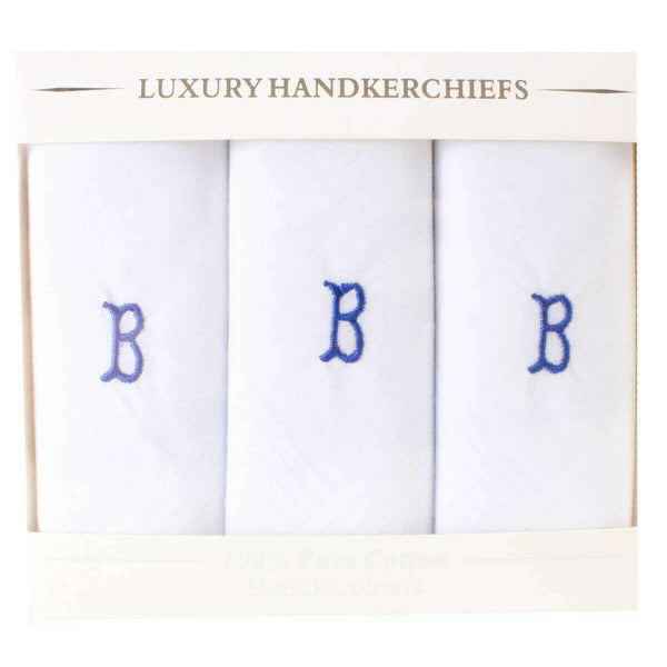 david van hagen White B Initial 3 Pack Handkerchief
