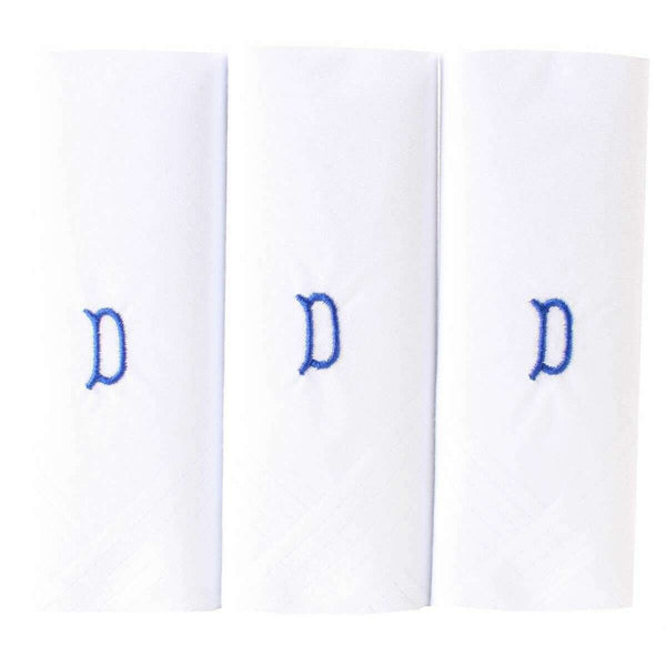 david van hagen White D Initial 3 Pack Handkerchief