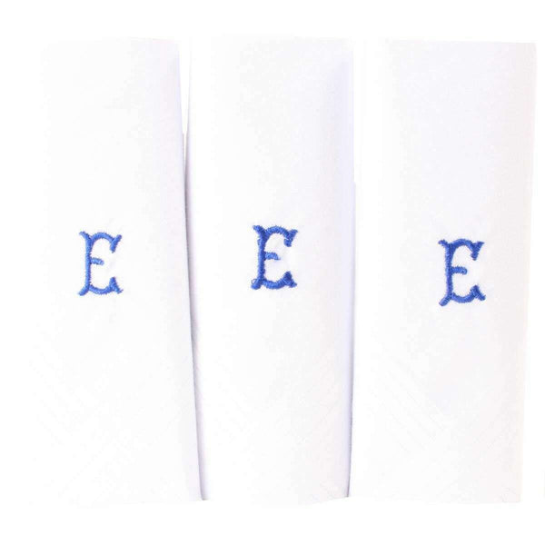 david van hagen White E Initial 3 Pack Handkerchief