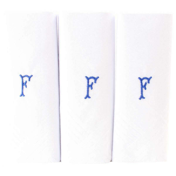 david van hagen White F Initial 3 Pack Handkerchief