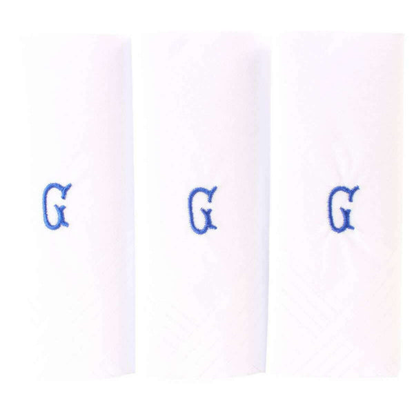 david van hagen White G Initial 3 Pack Handkerchief