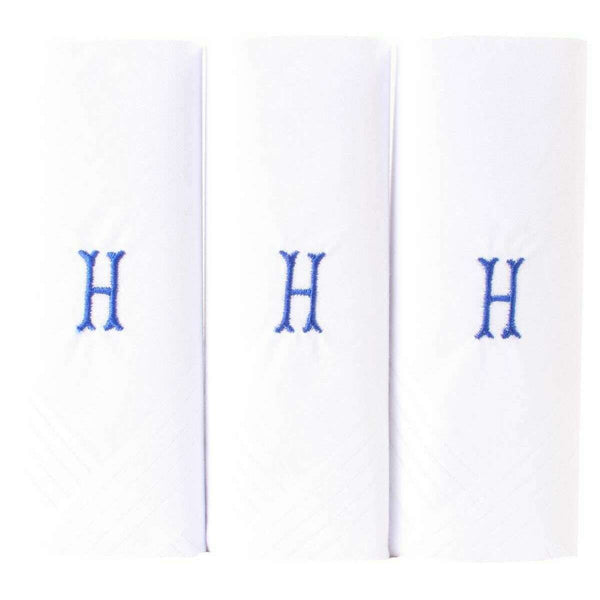 david van hagen White H Initial 3 Pack Handkerchief