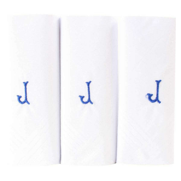 david van hagen White J Initial 3 Pack Handkerchief
