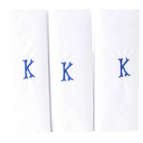 david van hagen White K Initial 3 Pack Handkerchief