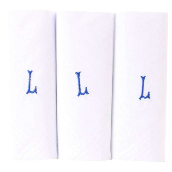 david van hagen White L Initial 3 Pack Handkerchief