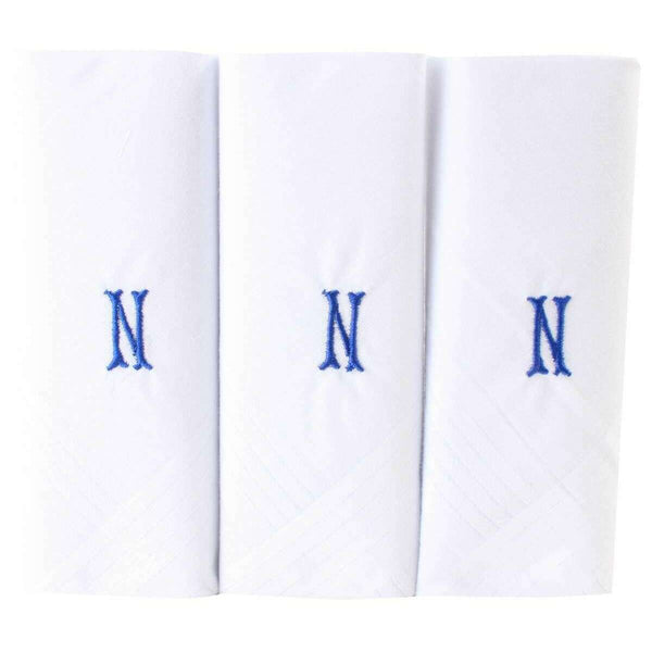 david van hagen White N Initial 3 Pack Handkerchief